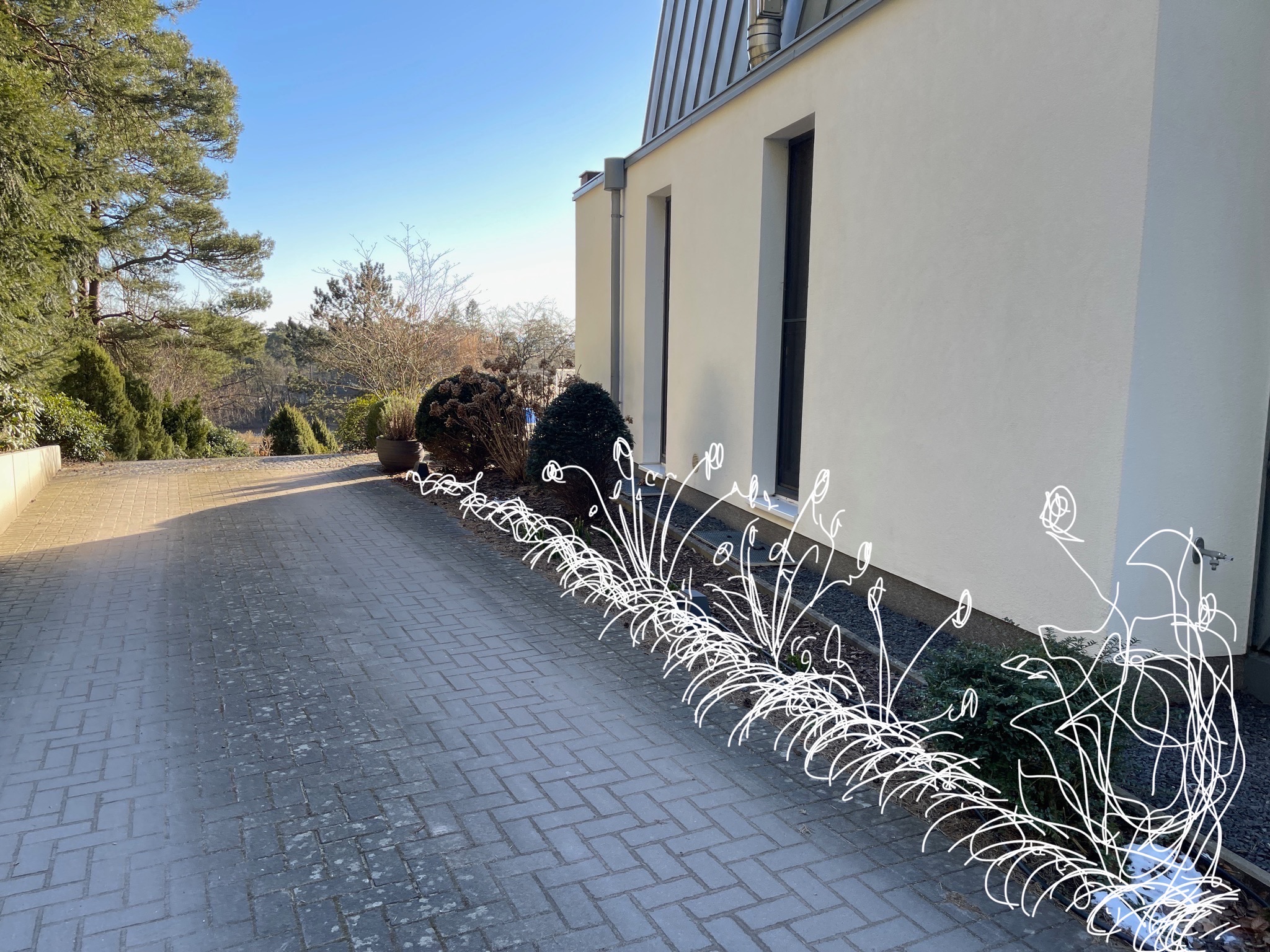 Kritzelei Eingangsbeet